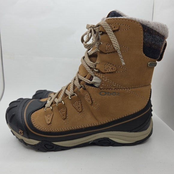 Oboz Brown Leather Insulated Water Resistant Winter Snow Boots Women's Size 6 - Picture 4 of 14